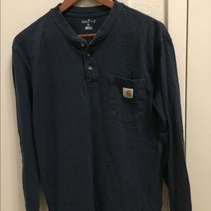 Navy long sleeve 3 button Men’s Carhartt shirt